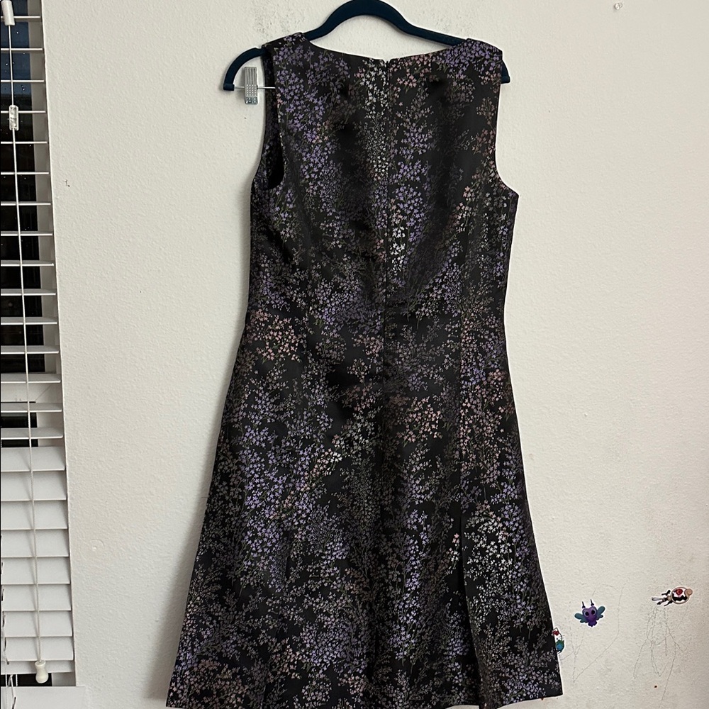 Michael Kors Black and Purple Floral Midi Dress - Picture 5 of 6